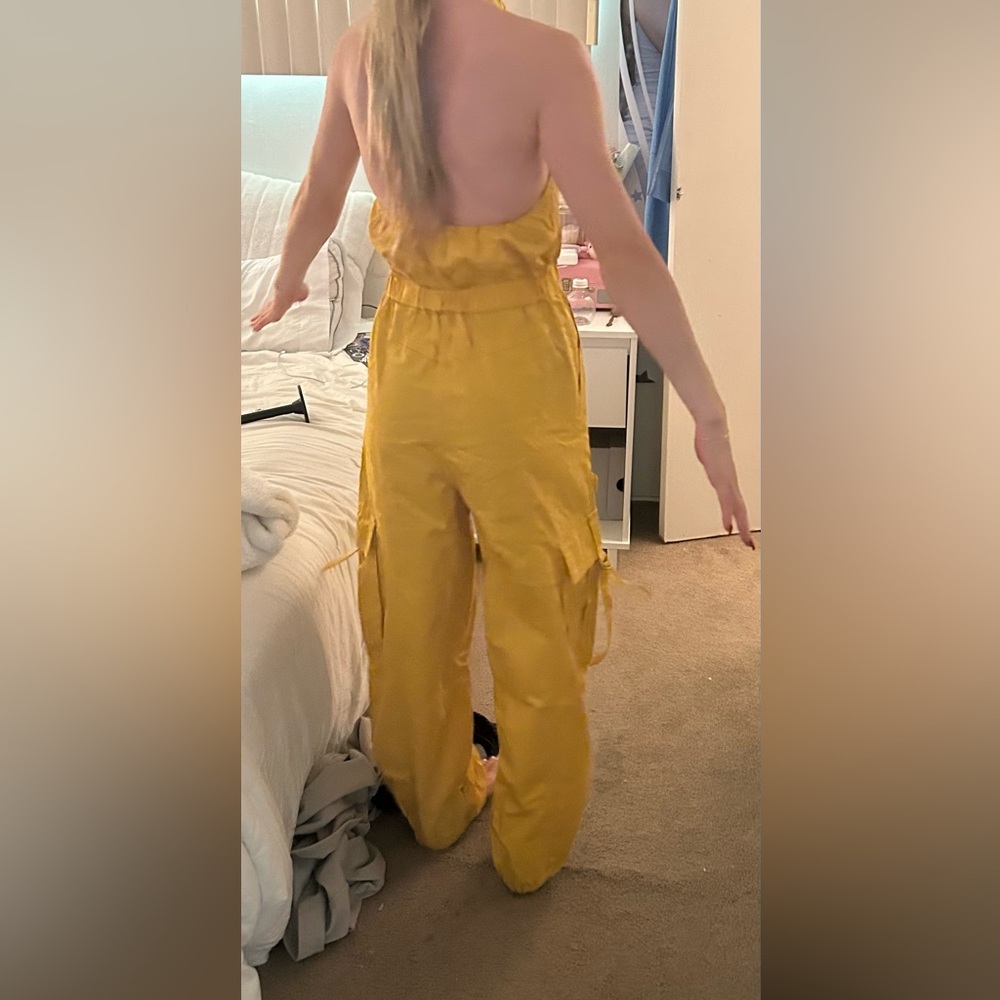 Mustard colorist  urban outfitter  Cargo jumpsuit